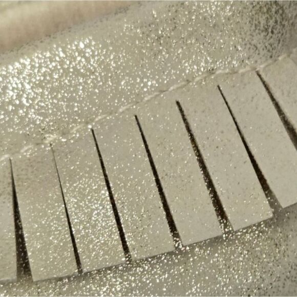 Baby Girl Gold Metallic Bow Moccasins Crib Shoes 6/9 M First Steps Pram Booties - Picture 9 of 10